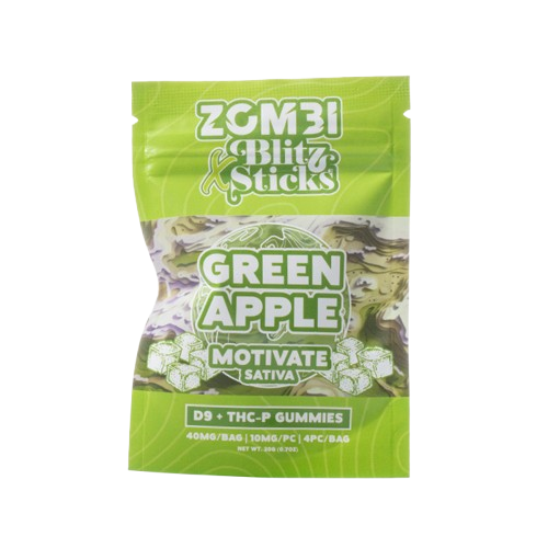 Zombie 4PK THC Gummies Green Apple