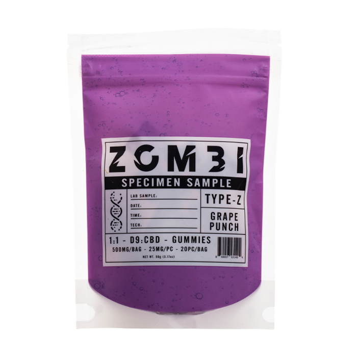 Zombie 20PK THC Gummies Grape